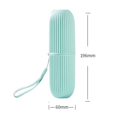 1pc Portable Travel Toothbrush & Storage Kit With Gray Case, Including Creative & Simple Design Wash Cup And Hanging Rope For Fa