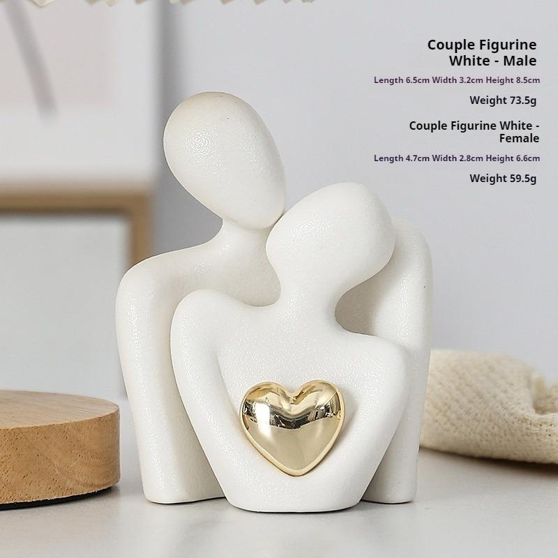 

Modern-style Decoration Couple s Ornaments ceramic statue Home Decor Table Decoration and Accessories белый
