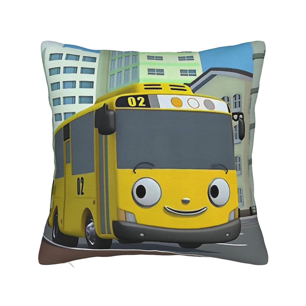Decorative Pillowcase Tayo The Little Bus Product Home Throw Pillow Case Cover Zippered MultiSize
