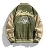 2025 Men's Casual Suede Baseball Jacket - American Street Style with Embroidered Collar