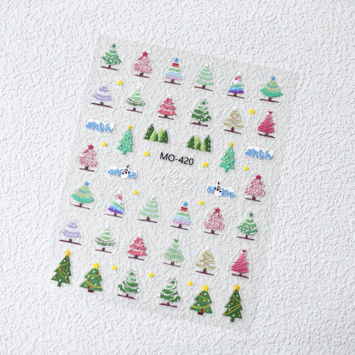 

Рождественские наклейки для ногтей: Белые снежинки, носки Санты, бантики и наклейки снеговиков