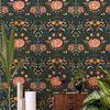 Boho Leaf Peel and Stick Wallpaper Floral Self Adhesive Wallpaper Waterproof Removable Contact Paper for Living Room Bedroom