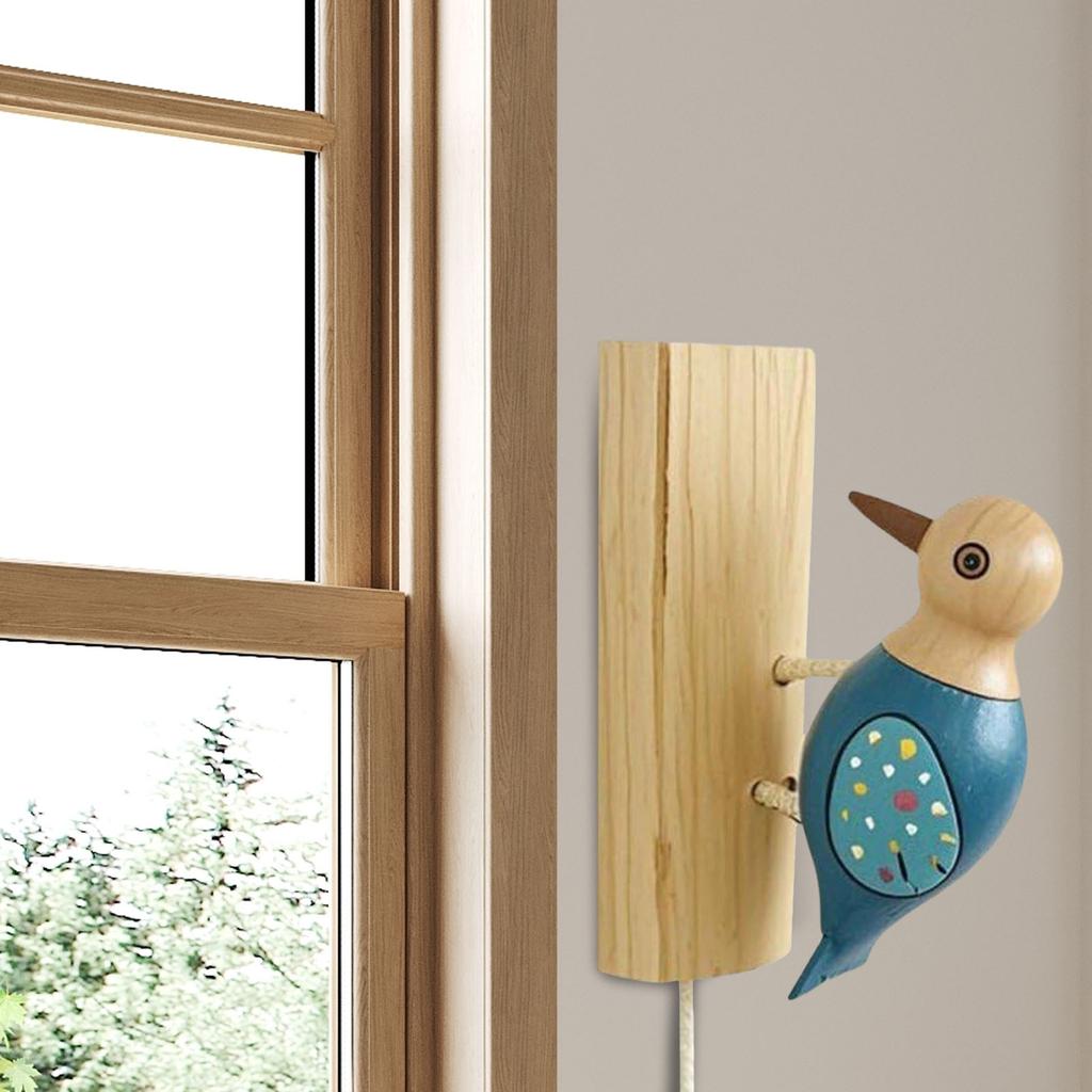 Niedliche Specht-Türklingel mit Zugband, Liebliche Vogel-Türklingel, Handgefertigtes Holz-Klangspiel in Vogelform für Zuhause, Schule, Anwesen