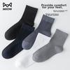 MIIOW Modal Ice Silk Mesh Antibacterial Men's Socks, Summer Mid-Calf Lightweight Breathable Business Socks, 5 Pairs Boxed Set