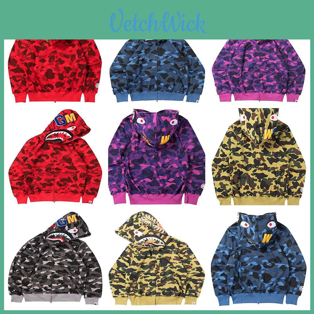 Felpa Mimetica Vivace con Stampa di Squalo Calda Streetwear Per Uomo Donna