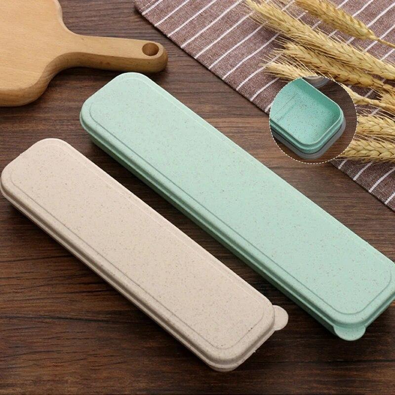 21/24cm PP Portable Travel Tableware Storage Box Case Food Grade Dinnerware Kitchen Fork Spoon Box For Kid School Cutlery