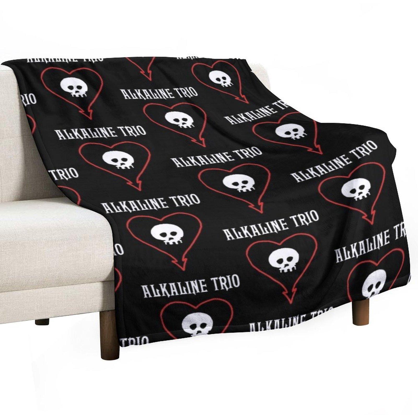 ALKALINE TRIO Throw Blanket Flannels Decoratives For Sofa Thin Cute Plaid Blankets 30x40in