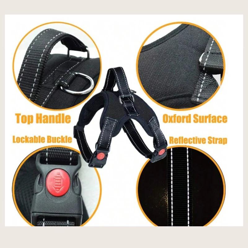 Pet Leash Medium and Large Dog Explosion-proof Punch Oxford Cloth Bone Chest Back Dog Leash Adjustable Strong Handle Chest