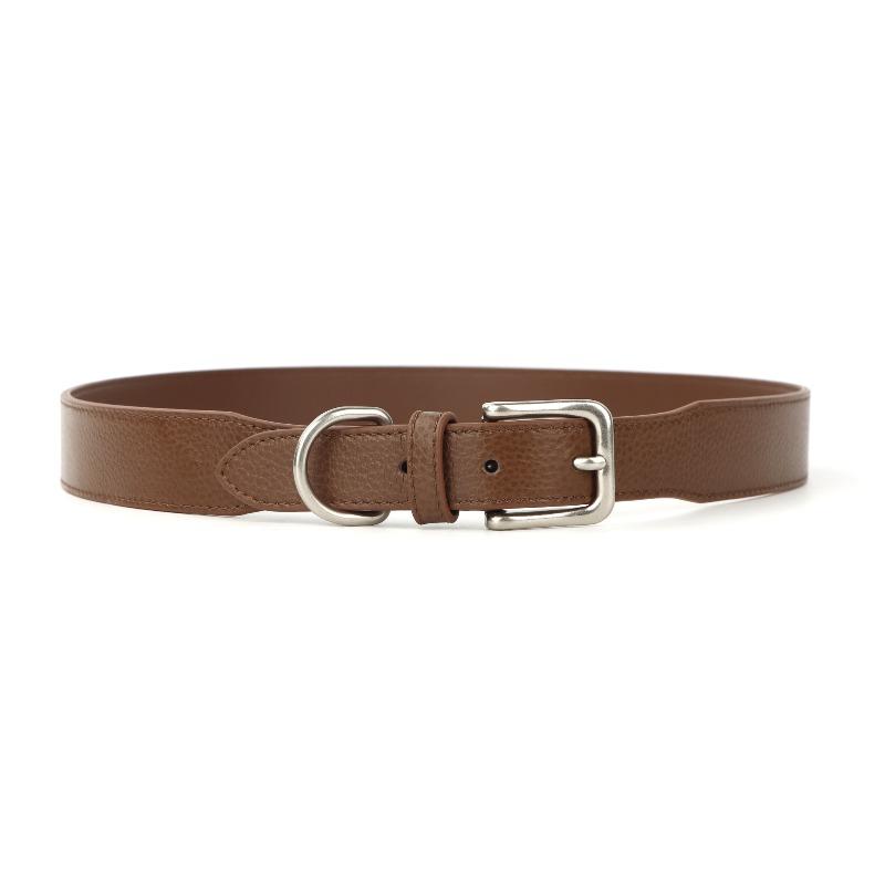 Meier First layer cowhide green black brown girdle genuine leather pebbled belt wide belt