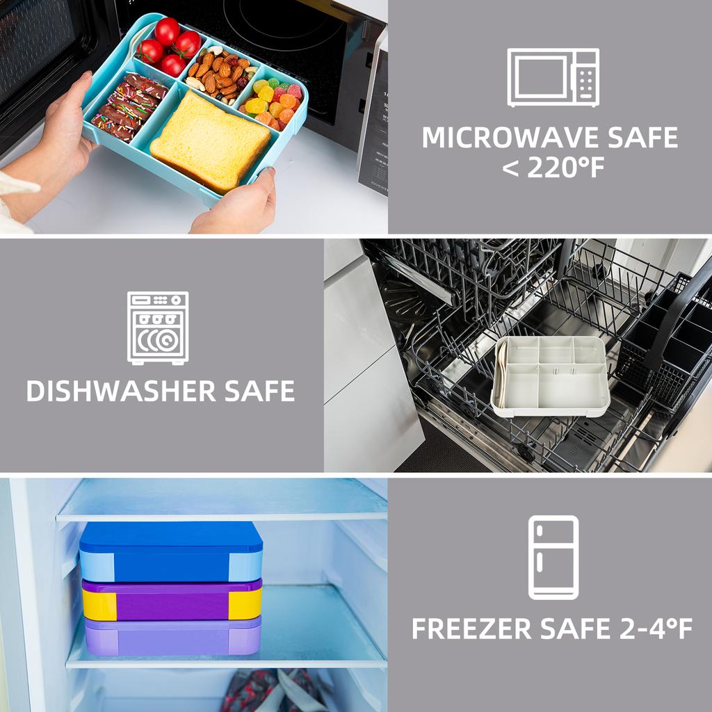 1 szt. Uroczy Wzór Dziecięcy Lunchbox Przenośny Dzielony Szczelny Pojemnik na Żywność Bento Box Do Szkoły Biura Podgrzewanie w Kuchence Mikrofalowej