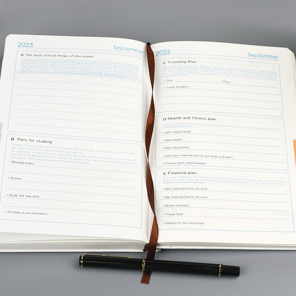 Schedule Journal Office Work Planner A5 Efficiency Plan Notebook  To Do Lists