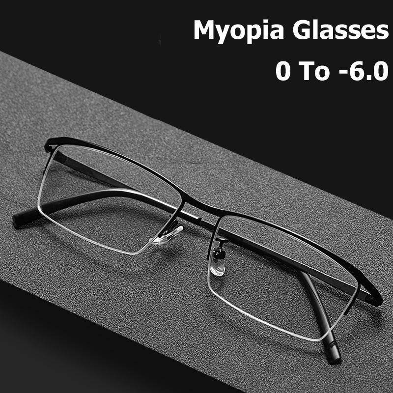

Очки для коррекции зрения с защитой от синего света для женщин и мужчин, модные металлические очки с полуоправой, оптические очки для коррекции зрения при близорукости от 0 до -6,0