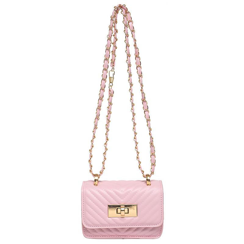 Borsa a tracolla a catena con filo ricamato da donna, nuova moda primavera ed estate, borsa a tracolla, chiusura, mini borsa quadrata
