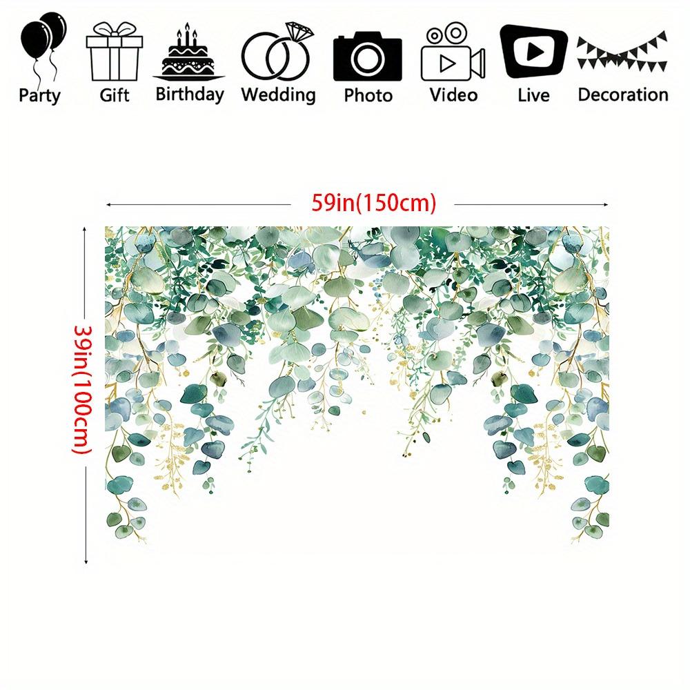 1 piece golden-green eucalyptus leaf sexy see-through birthday party background cloth party decoration background prop