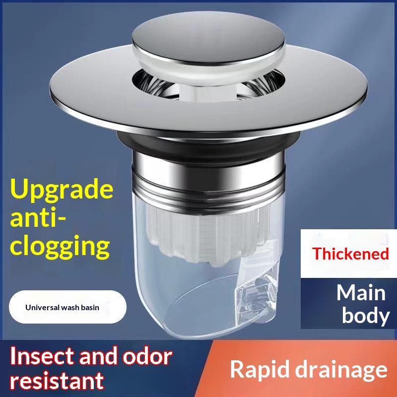1Pcs Anti-Leak Water Stopper Anti-Odor Replacement Core Press Spring‑Loaded Basin Drain Stopper For Bathroom Sink Washbasin