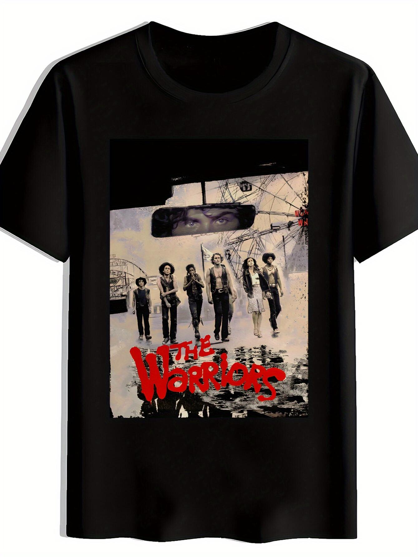 T-shirt Black with The Warriors Graphic Print - Casual Crew Neck L