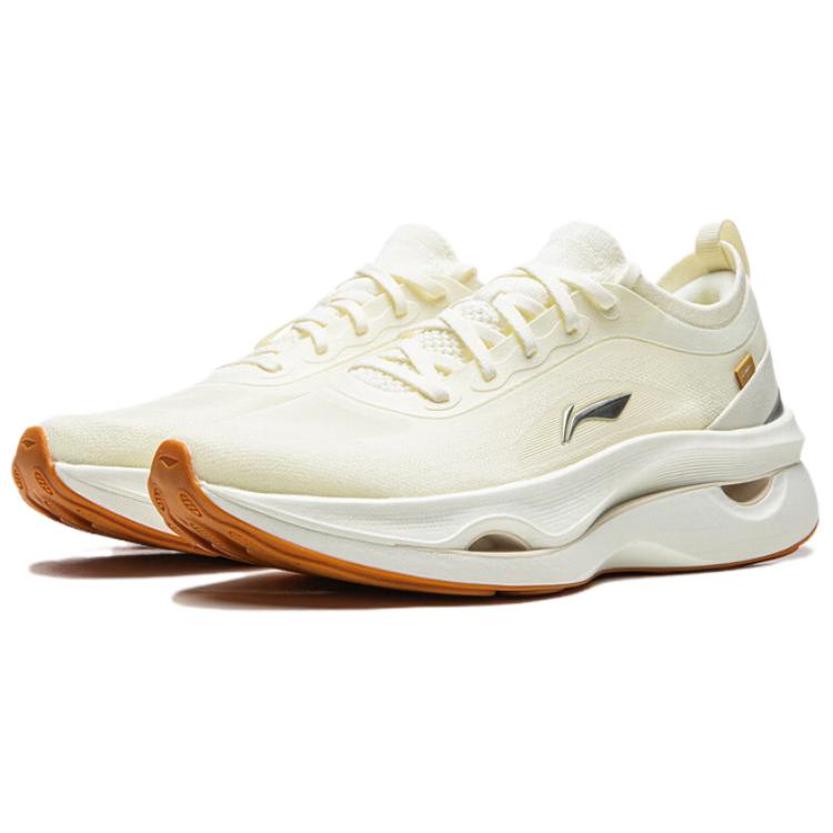 Li Ning Stunning 2 Cushioning Slip Resistant Support Lightweight Abrasion Resistant Low Top Running Shoes Women's Ivory ARHW010-1