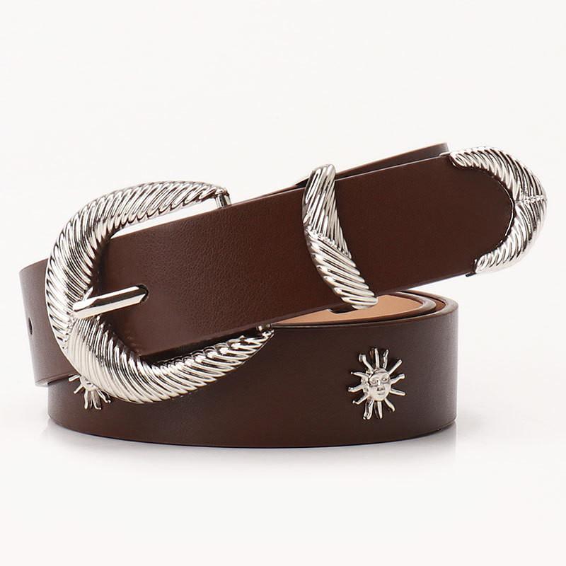 Punk Fashion Belt With Alloy Pin Buckle For Street Style And Daily Wear