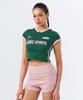HDEX Women'S Sporty Ringer V-Neck Short Sleeve (Deep Green)