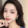 Pearl Double Heart Cute Gold Earrings (925 Silver) BLS115