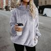 Sweatshirt Coat Long Sleeve Windproof Plush Trendy Turtleneck Zipper Neck Women Fluffy for Home