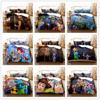 Cartoon Animation Digital Printing Bedding Microfiber Polyester Cotton Duvet Cover Three-Piece Set