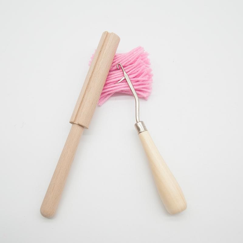 Buy 2pcs/set Wooden Latch Hook Yarn Cutter Tool for Tapestry Carpet Rug