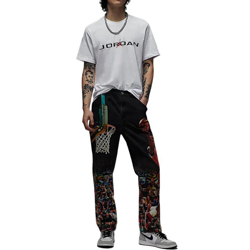 Jordan Air Simple Comfortable Fashion Short Sleeve T-Shirt Men Tops White Black Fitness-Red IB7354101