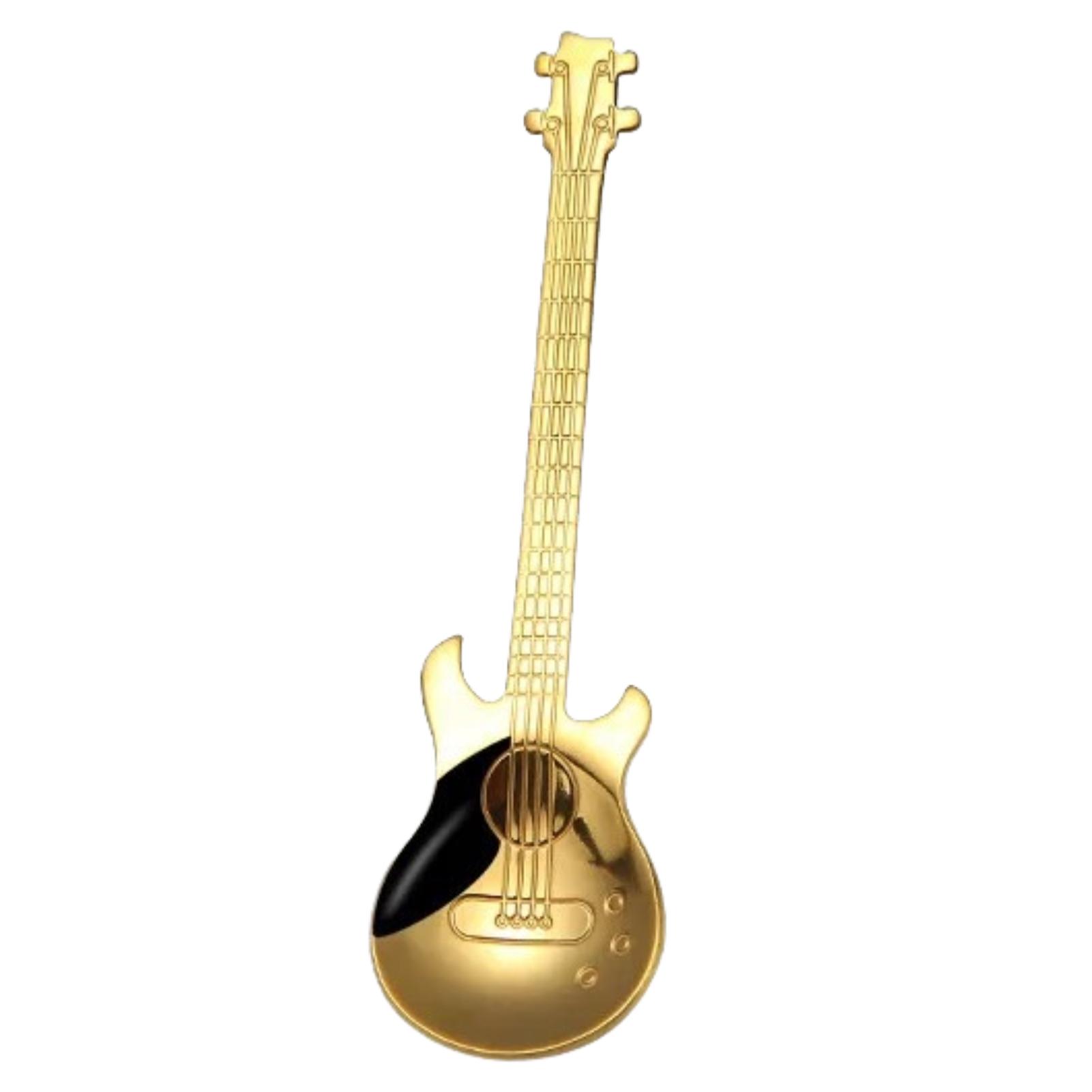 Guitar Coffee Spoon Stainless Steel Dessert Ice Cream Spoon Tea Spoon Coffee Accessories Rainbow Flatware Drinking Tools