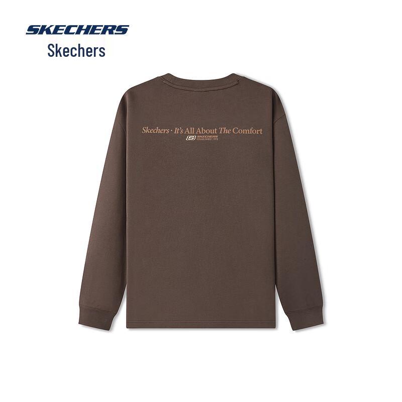 Skechers Unisex Casual Loose-Fit Crew Neck Long Sleeve T-Shirt L126U003 L