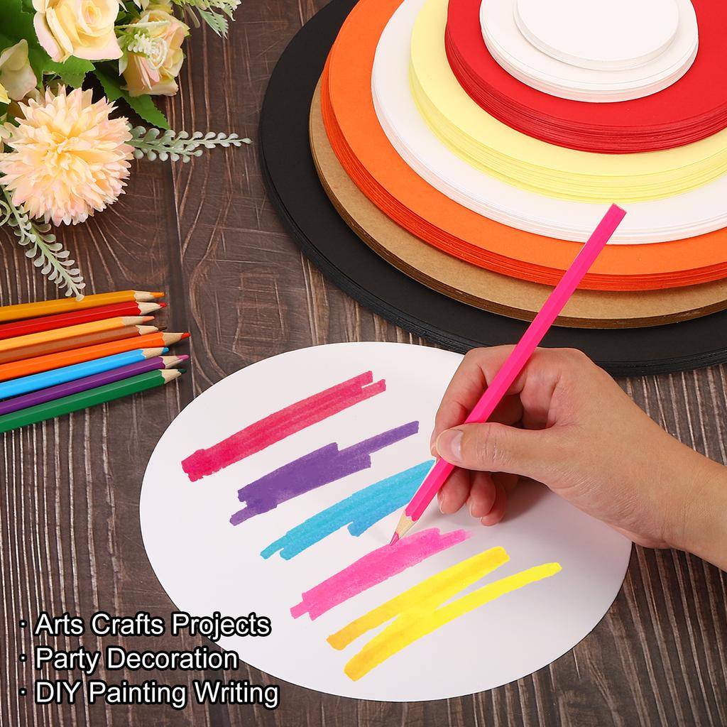 50Pcs 0.3mm Thick Round Cardboard Paper Blank Disc Circles Slices for Party Decorations DIY Craft Arts Drawing Painting Writing