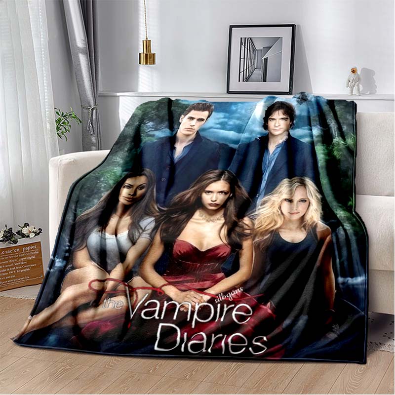 The Vampire Diaries Blanket,Children's Cartoon Blanket,soft Portable and Suitable for All Seasons,Birthday Gift.