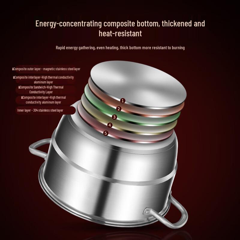 Sule 304 Stainless Steel 28CM 3-Tier Steamer Pot