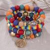 Bohemian Multi-Layer Beaded Bracelet with Tree of Life Pendant