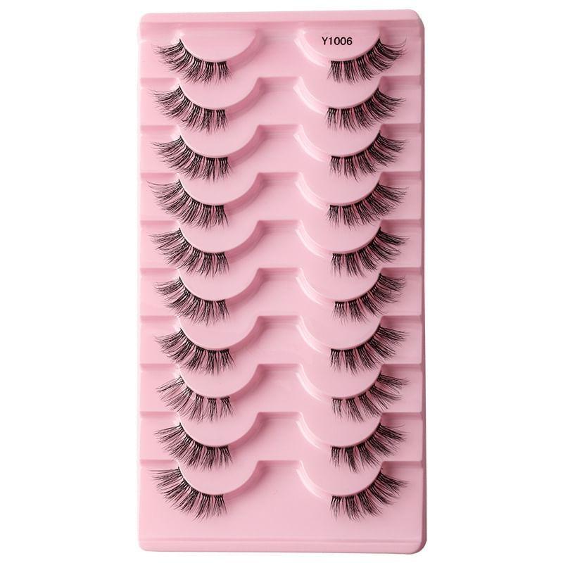 Lashie - Set of 10 Pairs: Volume Criscross Half False Eyelashes