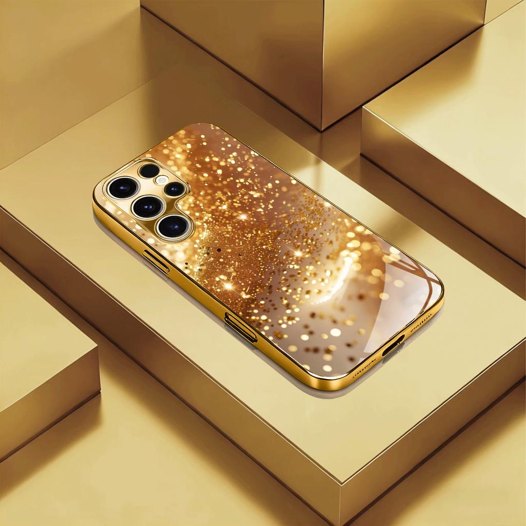Atmosphère de Mode Simplicité Haut de Gamme Placage Galvanique Verre Coque de Téléphone pour Samsung Galaxy S26 S25 S24 S23 S22 S21 FE, Ultra, Plus
