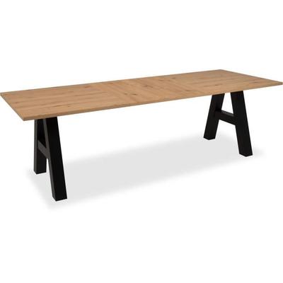 GRANADA Extendable Dining Table - Industrial Style - 6/10 People - 2 Extensions 40 Cm - L 157/237 X D 90 X H 75 Cm - Oak/Black