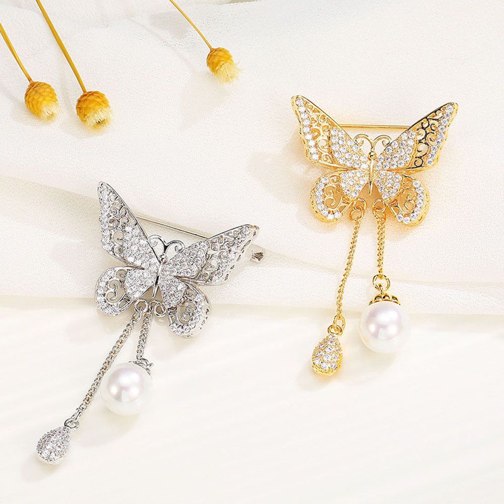 Animal Cubic Zircon Butterfly For Women Girl Rhinestone Accessories Jewelry Brooches Pin Corsage