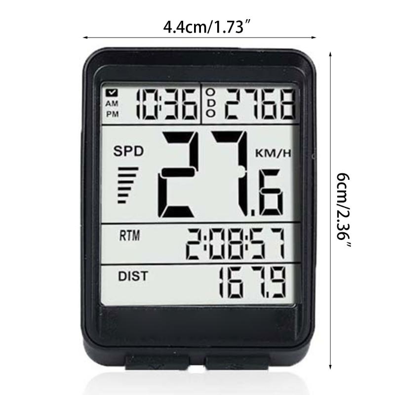 Bicycle Speedometer Watch Waterproof Wireless Cycle Bike Computer Bicycle Odometer with LCD Display & Multi-Functions