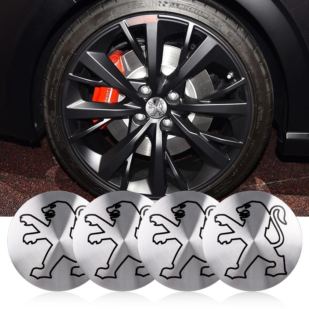 4 szt. Naklejki na środek piasty koła samochodowego 56mm 60mm Nakładki z emblematem na środek piasty opony Dla Peugeot 206 207 208 306 307 308 408 107 2008 3008