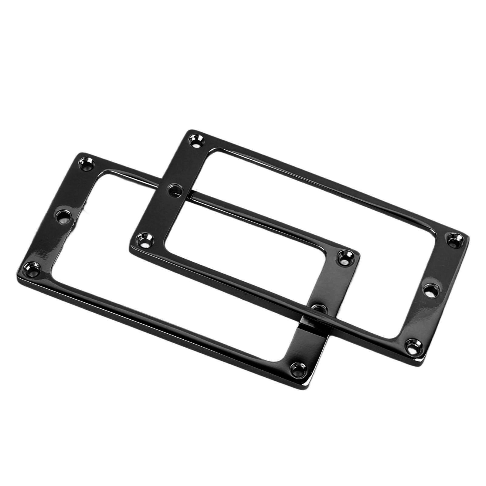 

2PCS Electric Guitar Pickup Frame Zinc Alloy Flat Humbucker Pickup Mounting Ring Cover 4x4mm Black чёрный