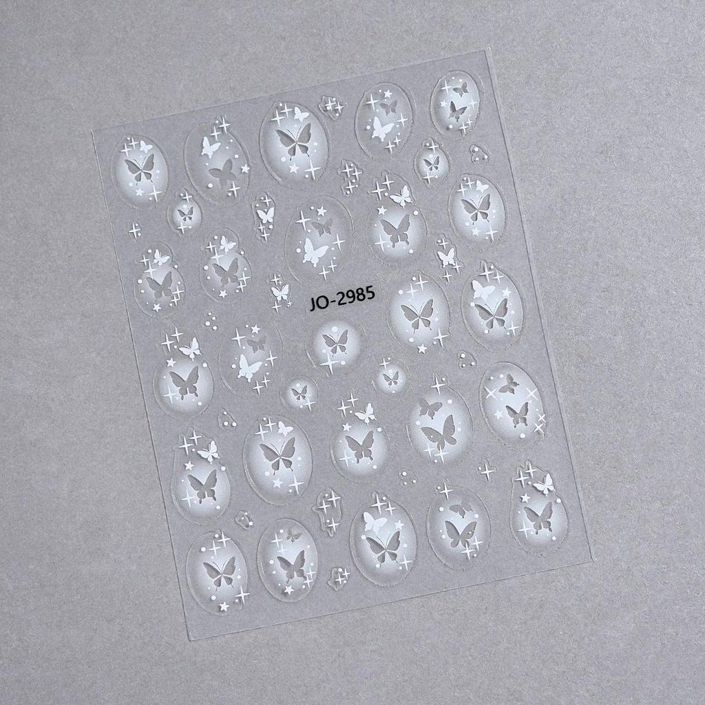 Butterfly and Star Hollow Nail Stickers - Thin, Tough, Adhesive Flat Type