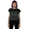 Rick And Morty Womens/Ladies Christmas Faces Cotton T-Shirt