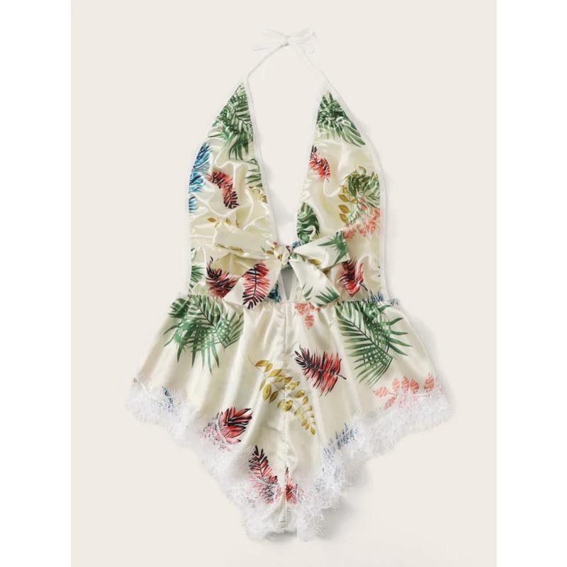 

Новая, кружевное кружево, растительный принт, сексуальная цельная пижама, горячая распродажа. L