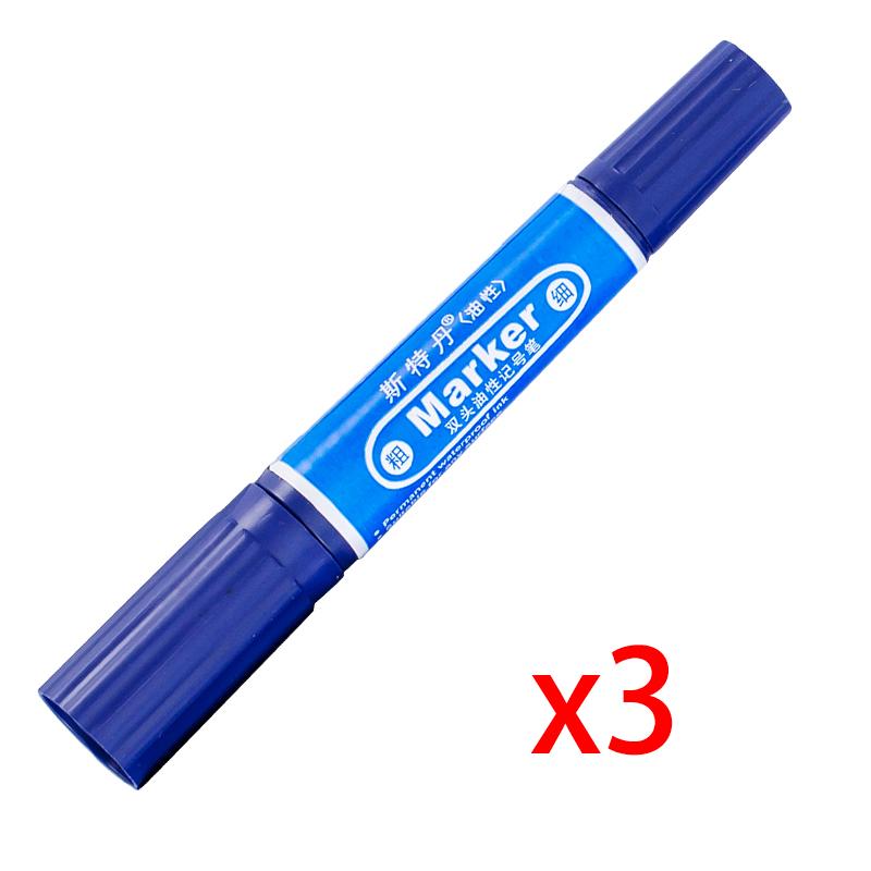 Double-Ended Oil-Based Markers,Large-Tip Pen Refillable High-Capacity Logistics Marker, 6mm-1mm Nib,Quick-Drying,Non-Erasable