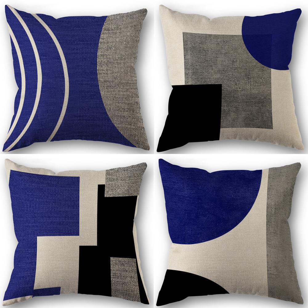 1/4Pcs Abstract Geometric Throw Pillow Covers 45X45Cm Modern Boho Black And White Decorative Cushion Cases Home Decor