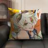 Bennett Genshin Impact Cute Cushion Cover Natural Linen Organic Fabric Double-Sided Printing Sofa Home Decor Gift Pillow Case