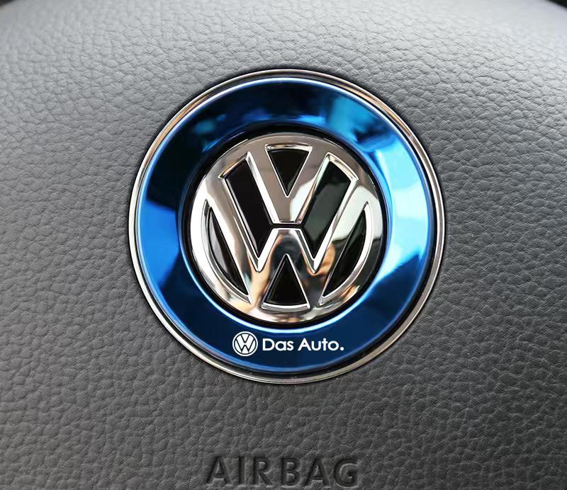 2025 Hot 1Pcs Car Steering Wheel Stickers Decorative Emblem For Volkswagen VW R-line GTI R Polo Golf Touareg Passat Magotan Tigu