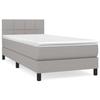 3140009 vidaXL Divan Bed with Mattress Light Grey 80x200 Cm Fabric