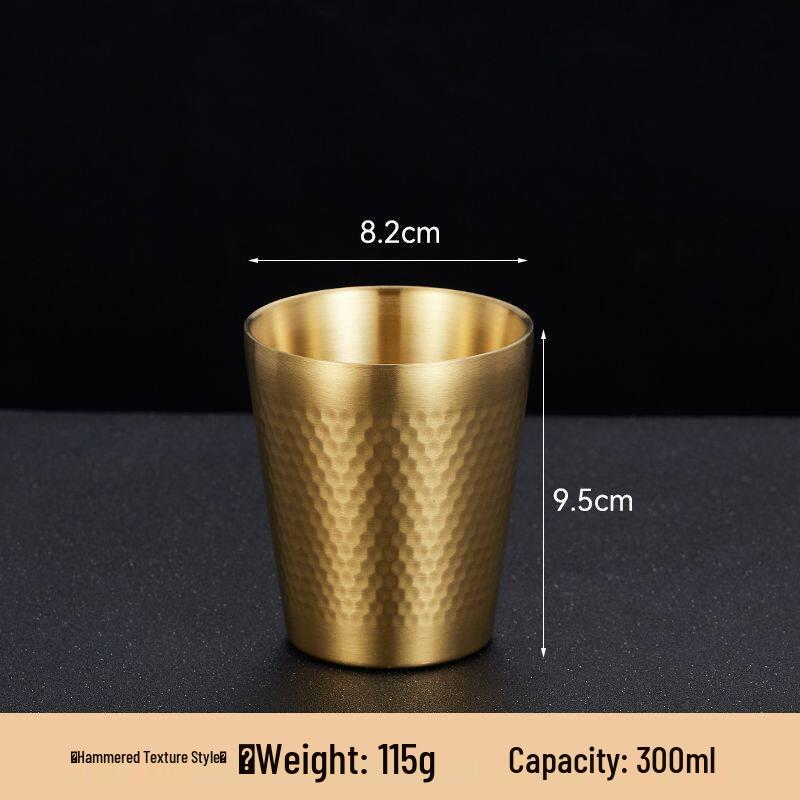 Korean Style Double Wall Hammered Stainless Steel Cup - Insulated & Drop-Resistant for Outdoor Use